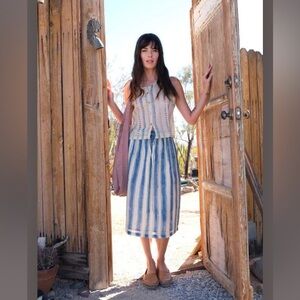 World of Crow Indigo Bliss Stripe Skirt